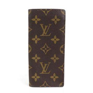 Auth LOUIS VUITTON Monogram Glasses Case Brown